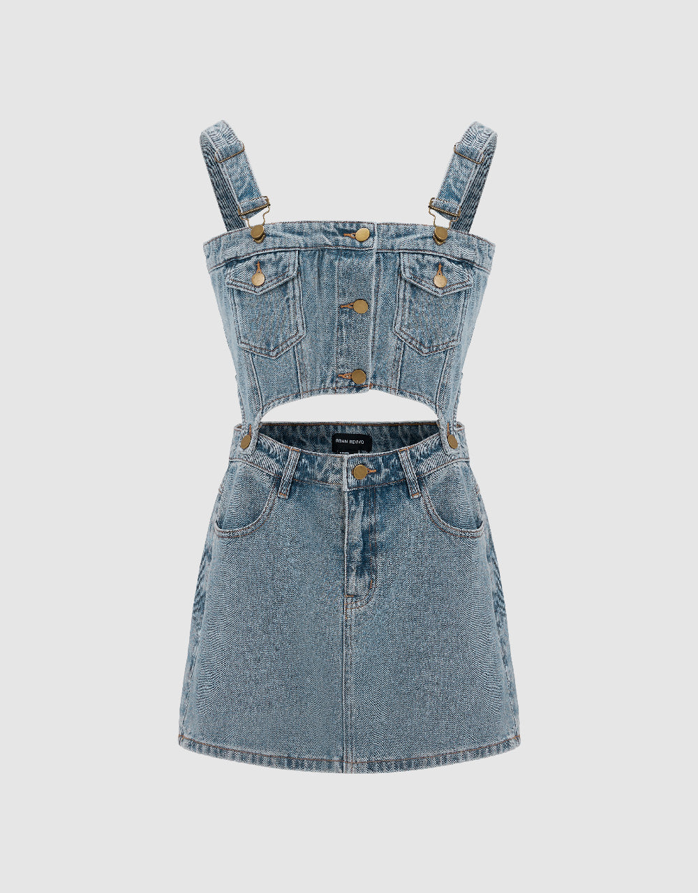 2 In 1 Denim Pinafore Dress - Image 2