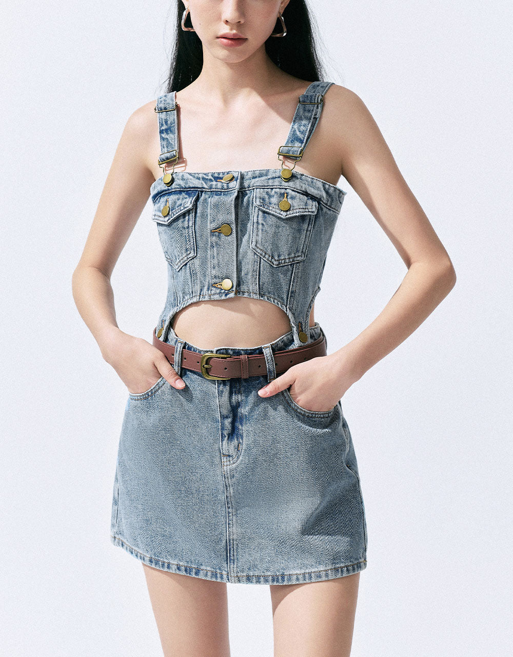2 In 1 Denim Pinafore Dress - Image 9