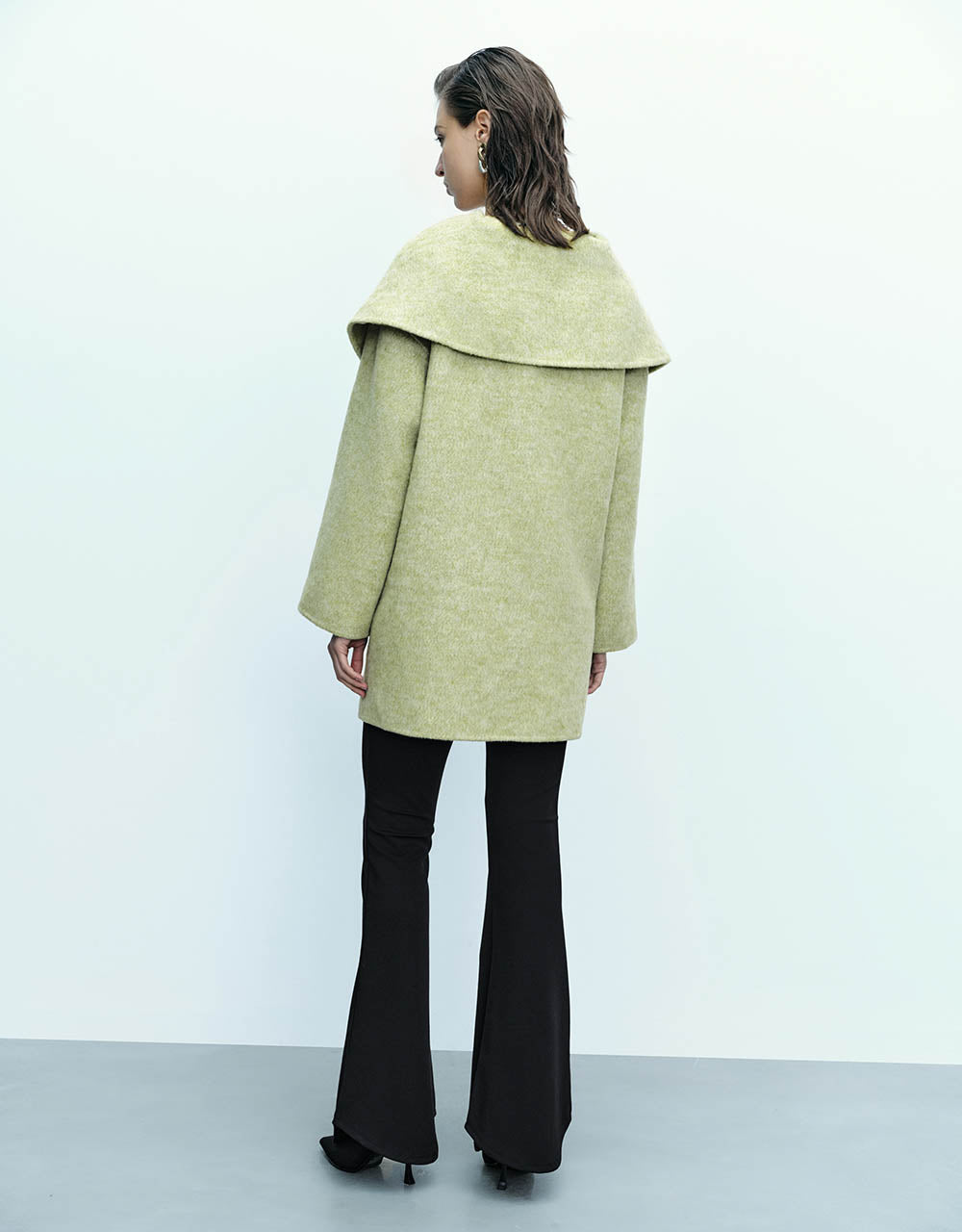Loose A-Line Wool Blend Coat - Image 3