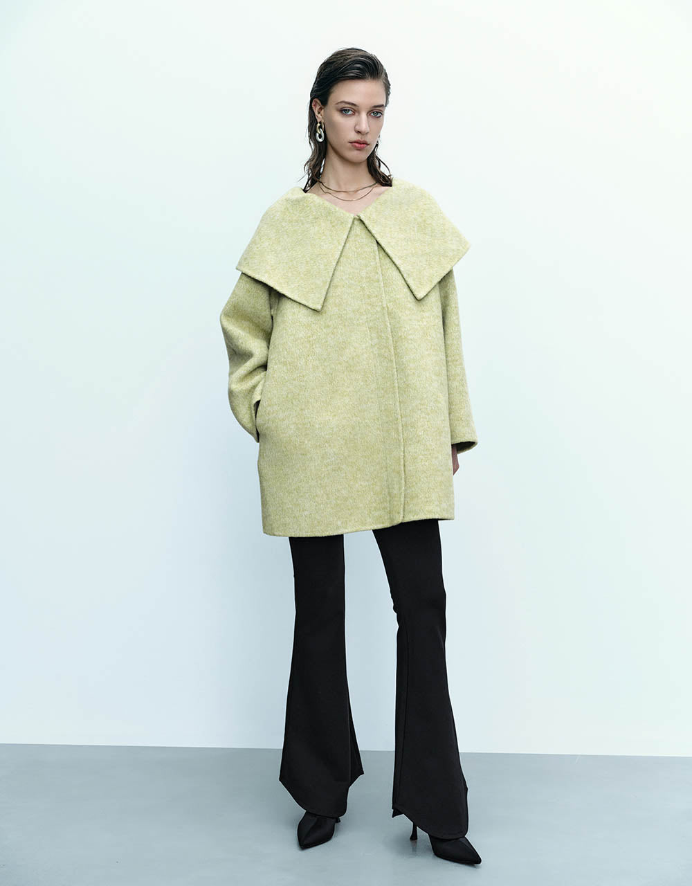 Loose A-Line Wool Blend Coat - Image 7