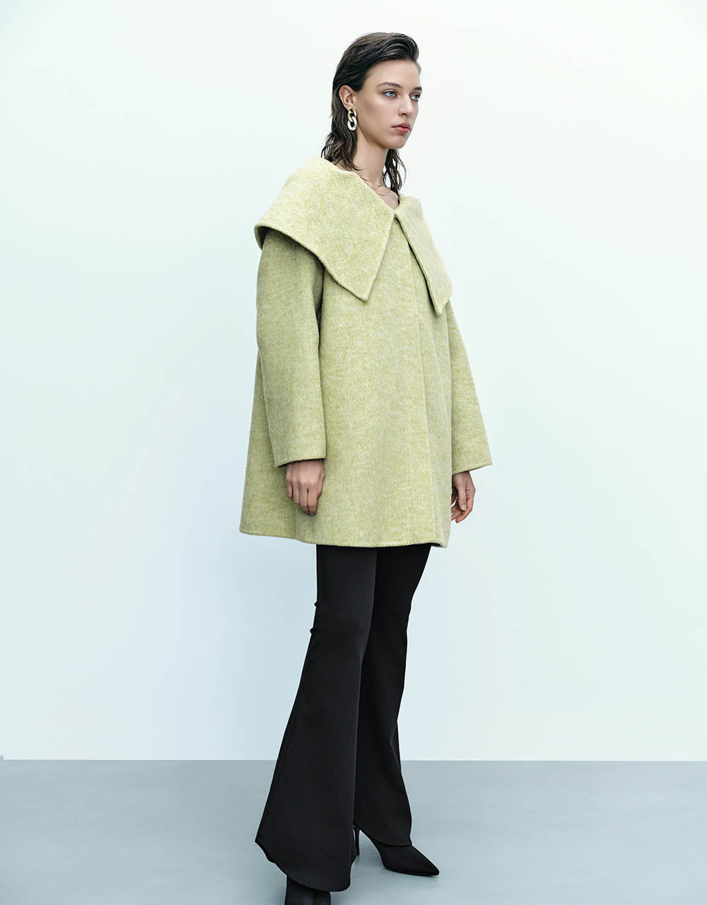 Loose A-Line Wool Blend Coat - Image 8