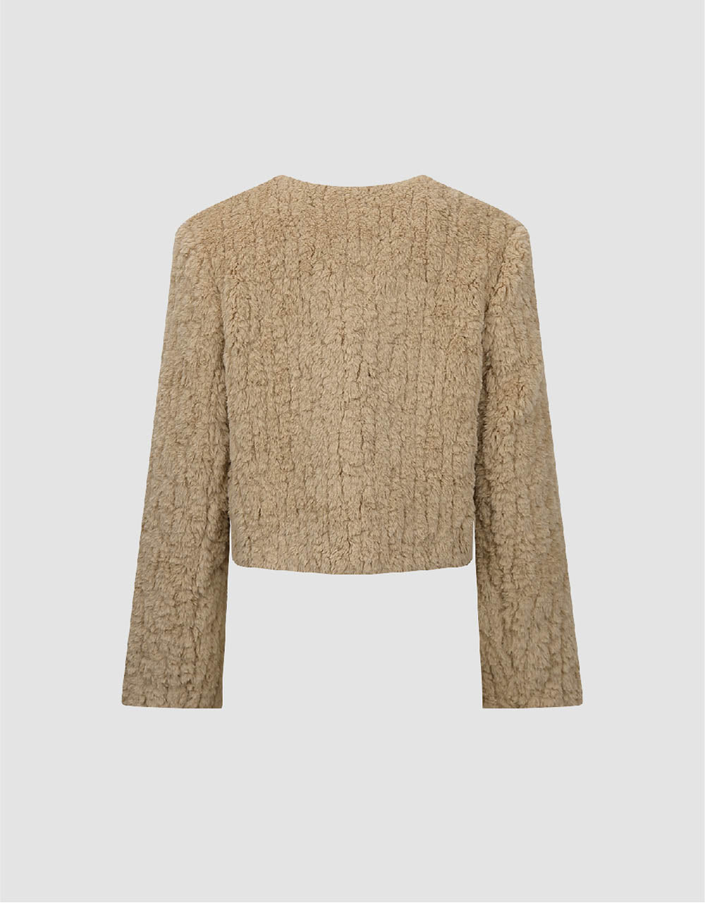 Crew Neck Furry Straight Coat - Image 14