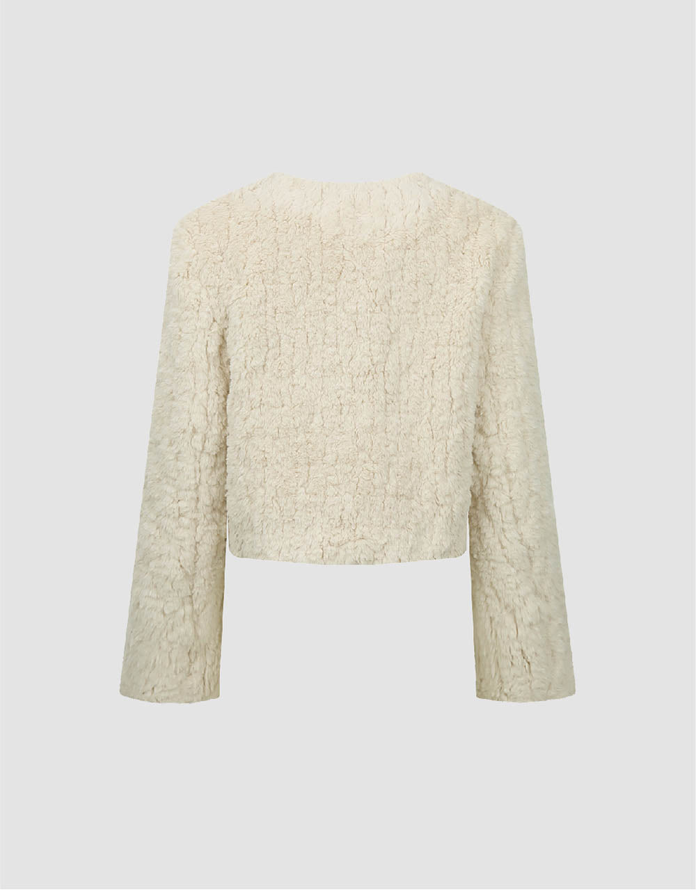 Crew Neck Furry Straight Coat - Image 6
