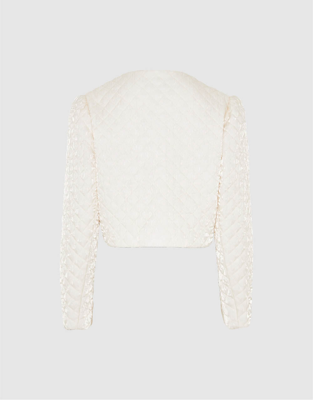 Embossed U Neck Padded Coat - Image 6