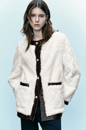 Crew Neck Straight Furry Coat