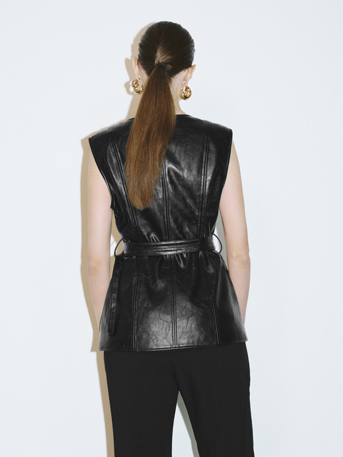 Zip Up Front Leather Waistcoats - Image 3