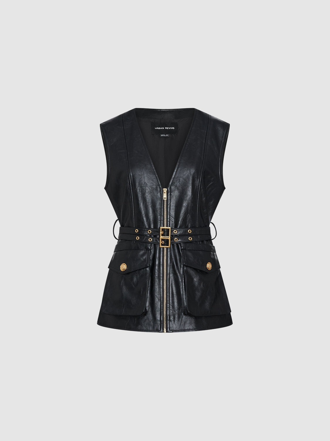 Zip Up Front Leather Waistcoats - Image 6