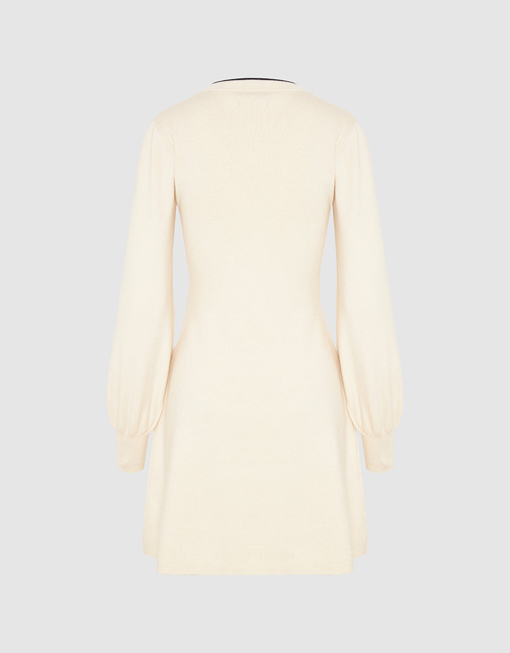 Bow Decor Crew Neck Knitted Dress - Image 6