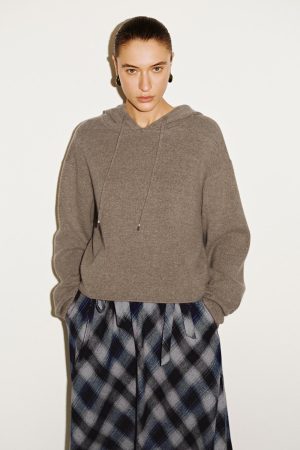 Hooded Long Sleeve Knitted T-Shirts