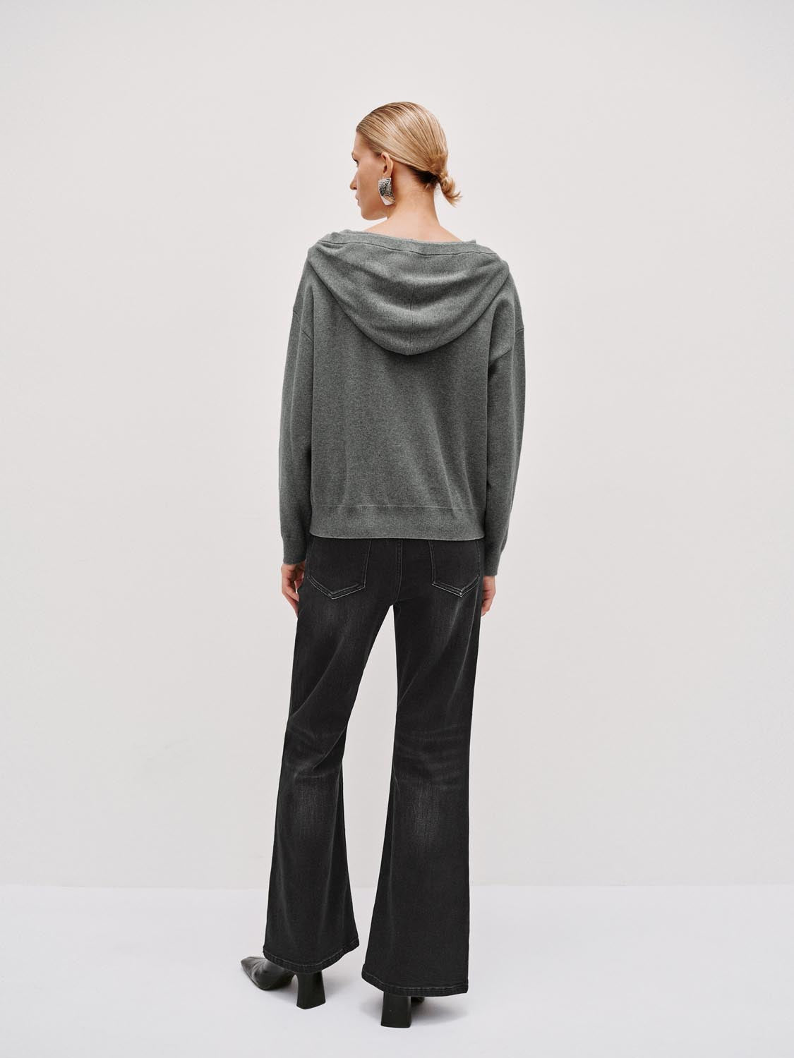 Hooded Zip Up Knitted Cardigans - Image 6