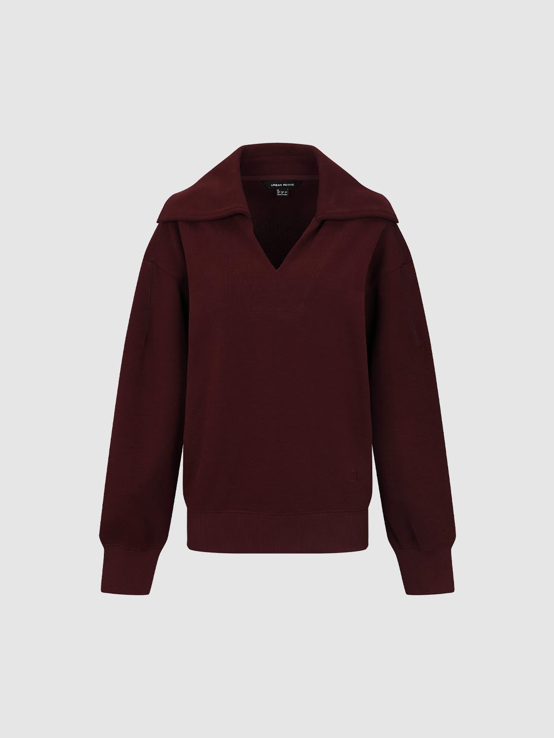 V-Neck Large Collar Sweatshirts - Image 15