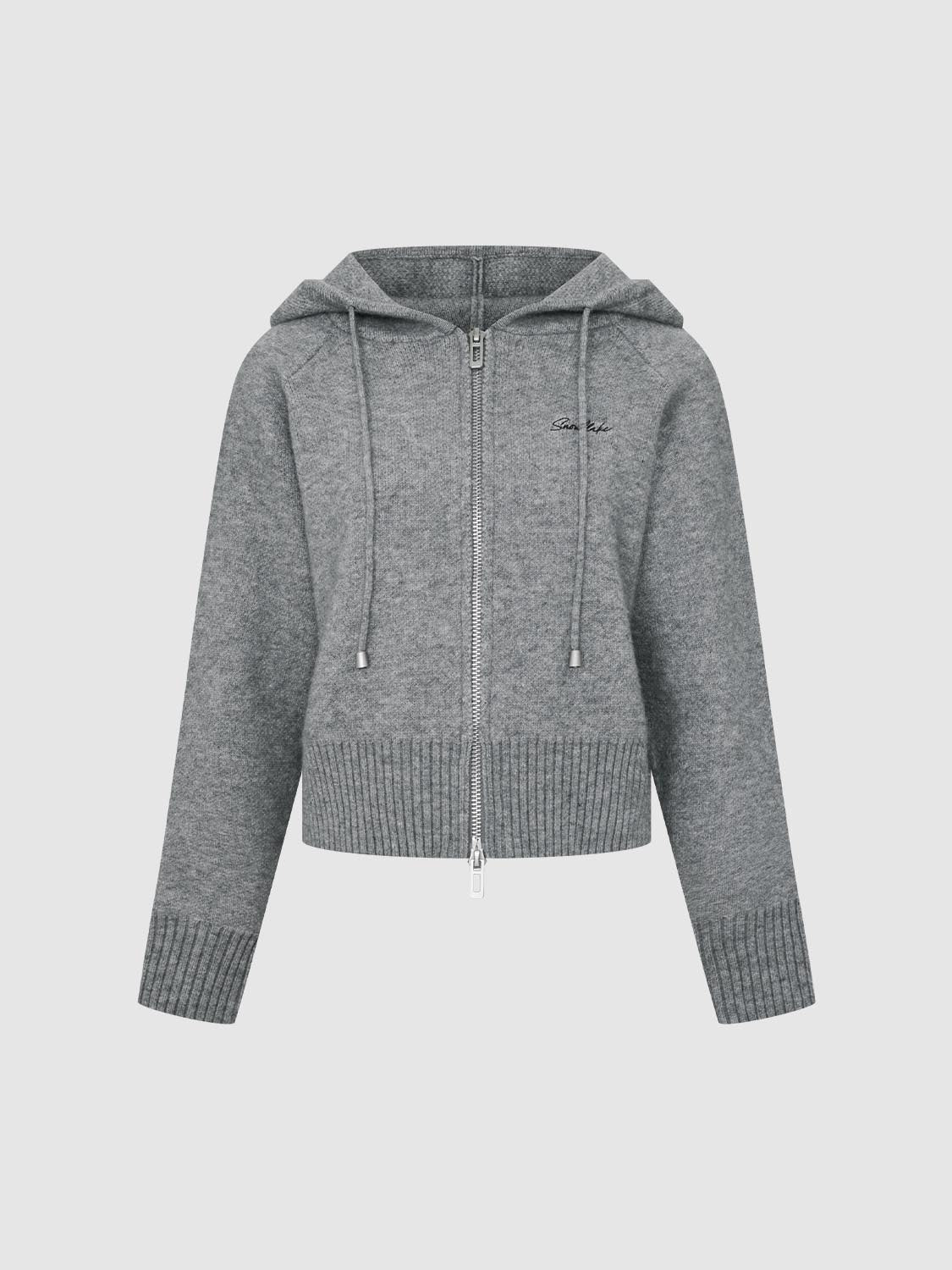 Hooded Zip Up Knitted Cardigans - Image 7