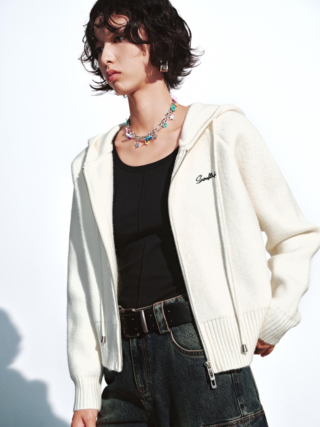 Hooded Zip Up Knitted Cardigans - Image 10