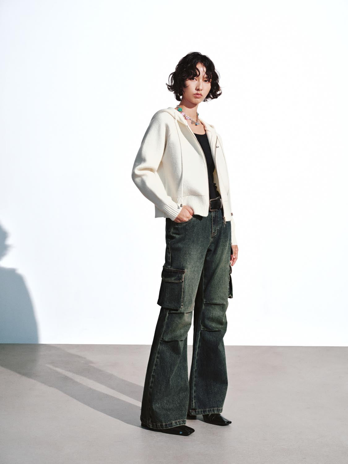 Hooded Zip Up Knitted Cardigans - Image 13