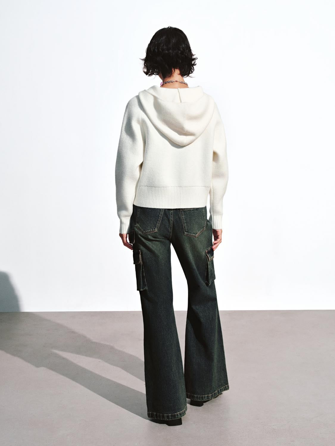 Hooded Zip Up Knitted Cardigans - Image 14