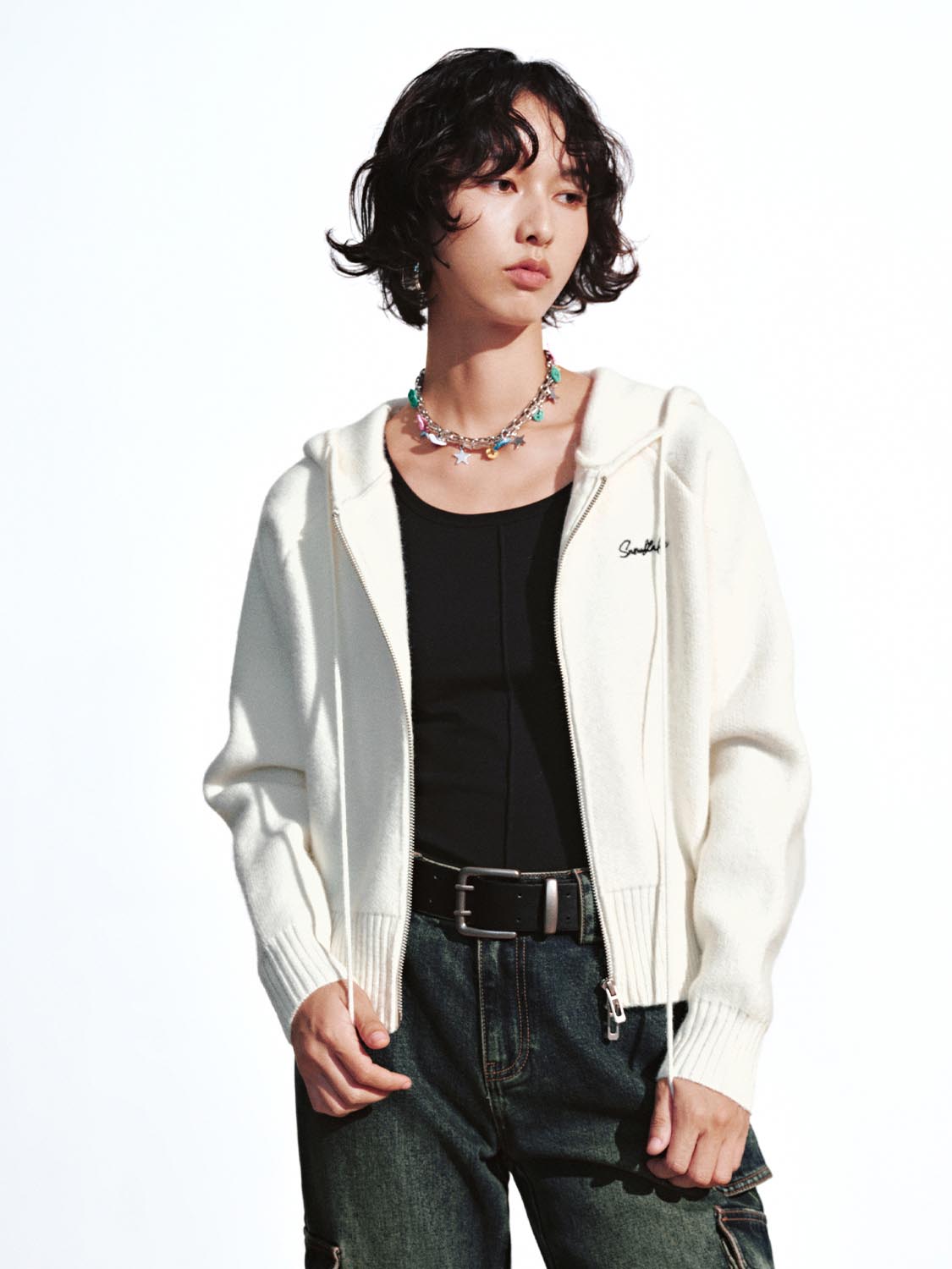 Hooded Zip Up Knitted Cardigans - Image 18